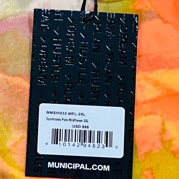 Municipal Men’s XXL Short Sleeve Golf Wildflower Polo - Picture 4 of 9